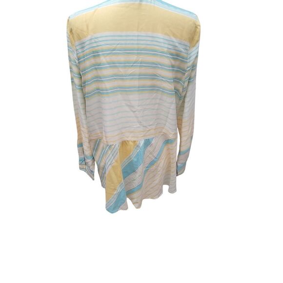 J. Jill 100% Silk Striped Button Up Top. Size L. - Picture 5 of 9